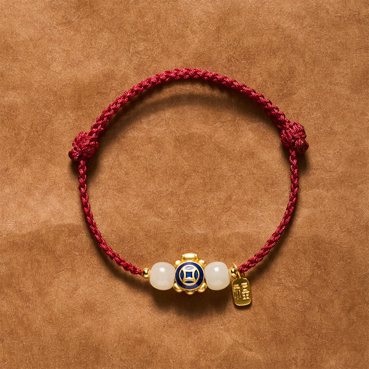 Buddha Stones Handgeweven Armband met schildpadmotief, symbool van kracht. - Blauw - image 16