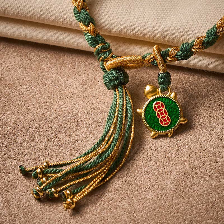 Buddha Stones Geelgroene schildpadarmband, handgeweven en helend . - image 7
