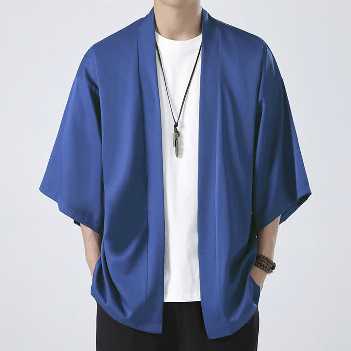 Buddha Stones Effenkleurige open jas/kimono voor heren - Blauw (alleen de jas) - US/UK/AU46, EU56 (5XL) - image 20