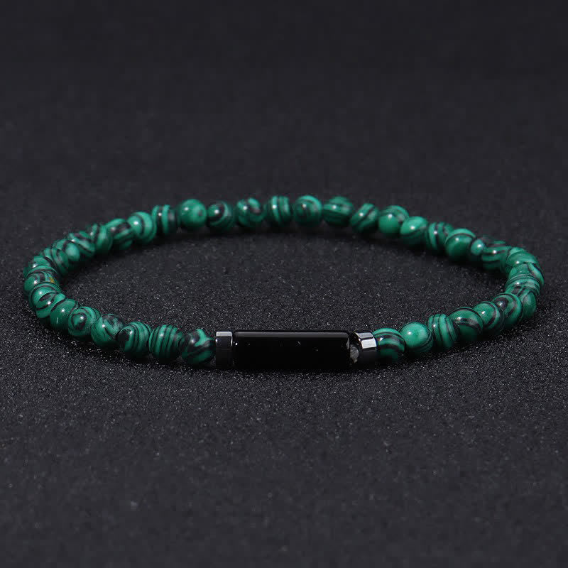 Buddha Stones Vintage 4 mm lavasteen Dalmatische jaspis Armband - Malachiet (Bescherming ♥ Transformatie) - image 7