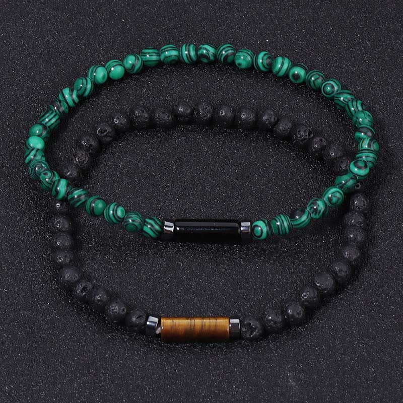 Buddha Stones Vintage 4 mm lavasteen Dalmatische jaspis Armband - image 12