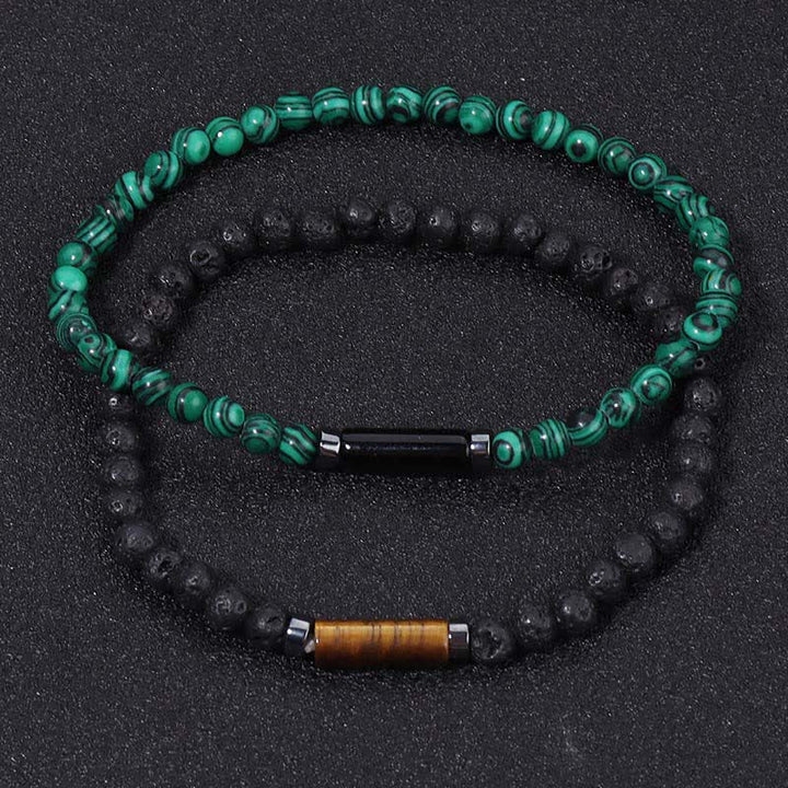 Buddha Stones Vintage 4 mm lavasteen Dalmatische jaspis Armband - image 12