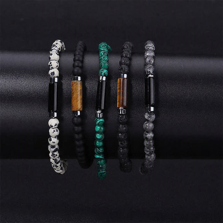 Buddha Stones Vintage 4 mm lavasteen Dalmatische jaspis Armband - image 15