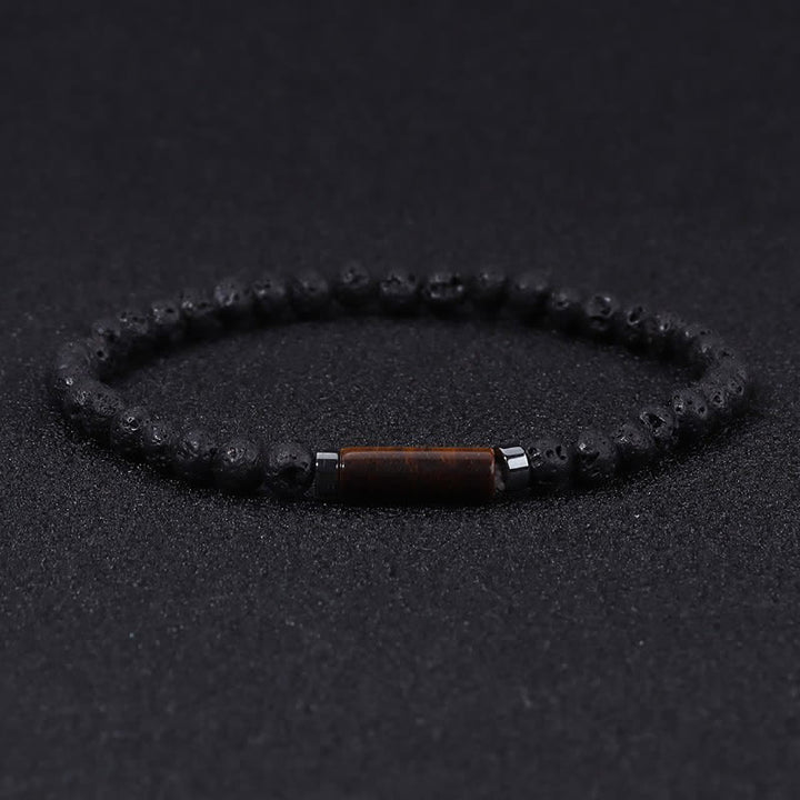 Buddha Stones Vintage 4 mm lavasteen Dalmatische jaspis Armband - Lavasteen (Aarding ♥ Bescherming) - image 0