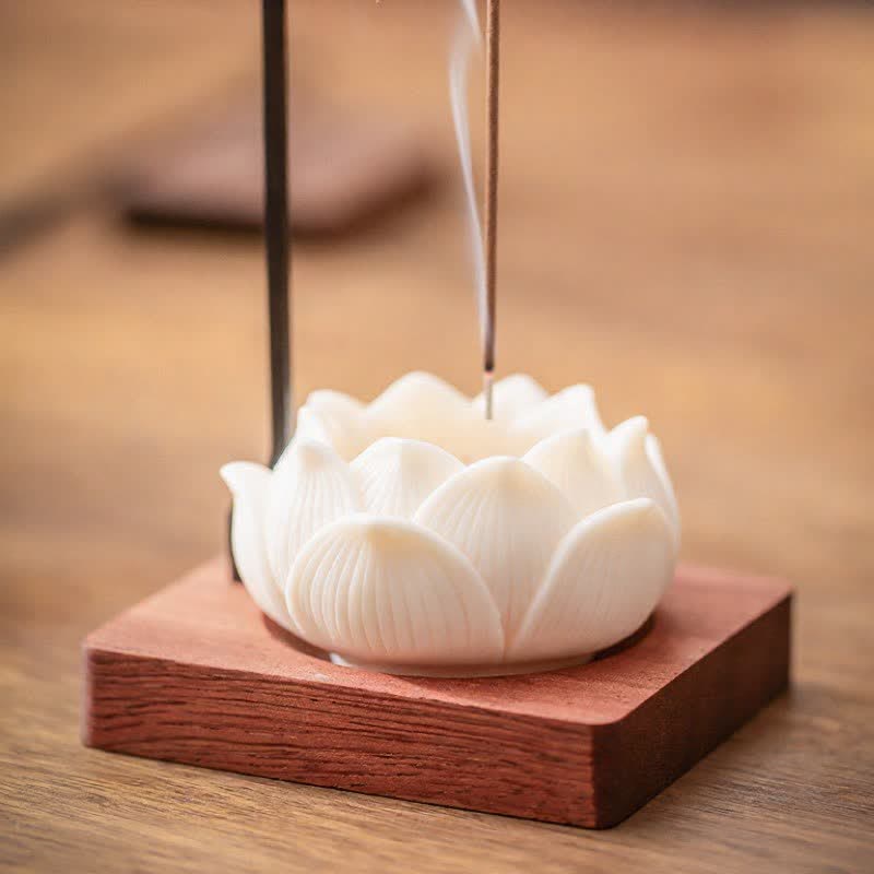 Buddha Stones Lotus Verlichting Hangende Wierook van Hout en IJzer - image 3