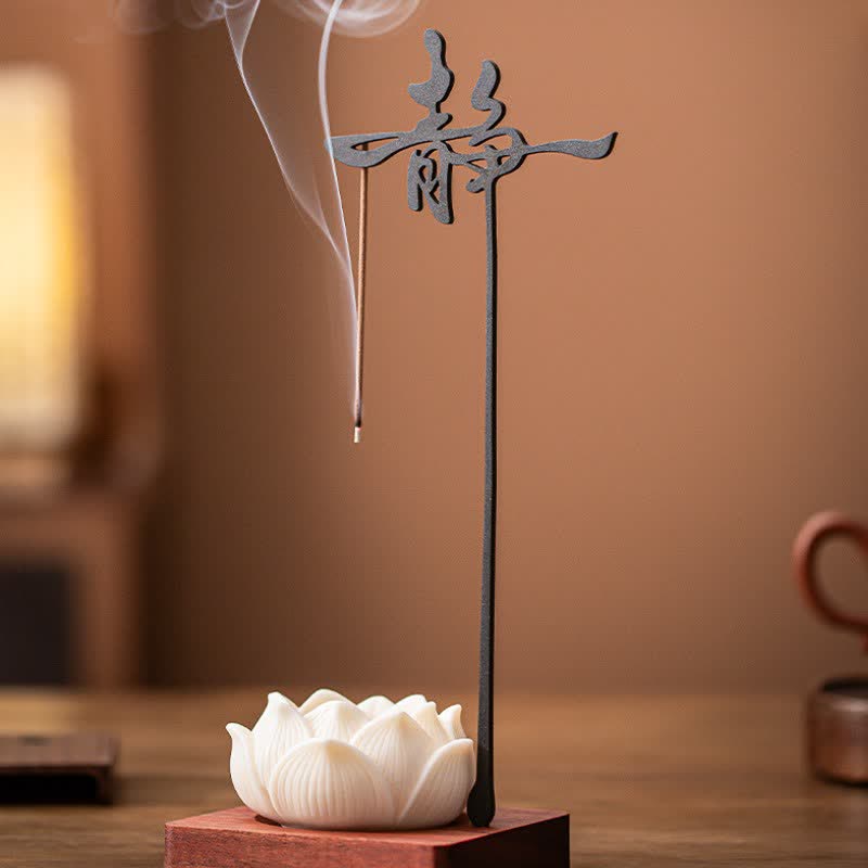 Buddha Stones Lotus Verlichting Hangende Wierook van Hout en IJzer - image 2