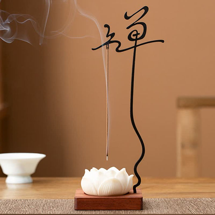 Buddha Stones Lotus Verlichting Hangende Wierook van Hout en IJzer - Zen Lotus - image 9