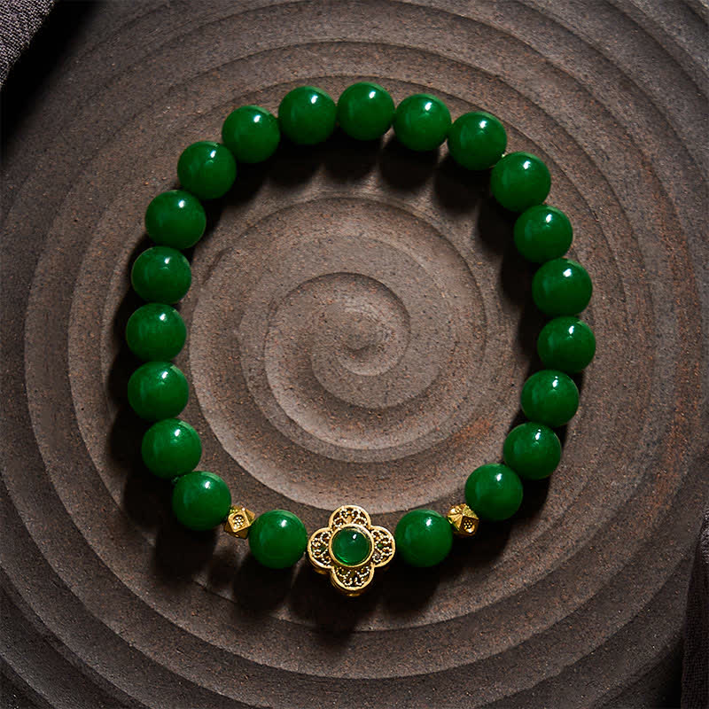 Buddha Stones Armband met kralen van natuurlijke kwartsiet en jade - image 3
