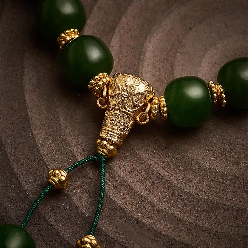 Buddha Stones Cyaan Jade Harmonie Armband met Gouden Accent - image 3