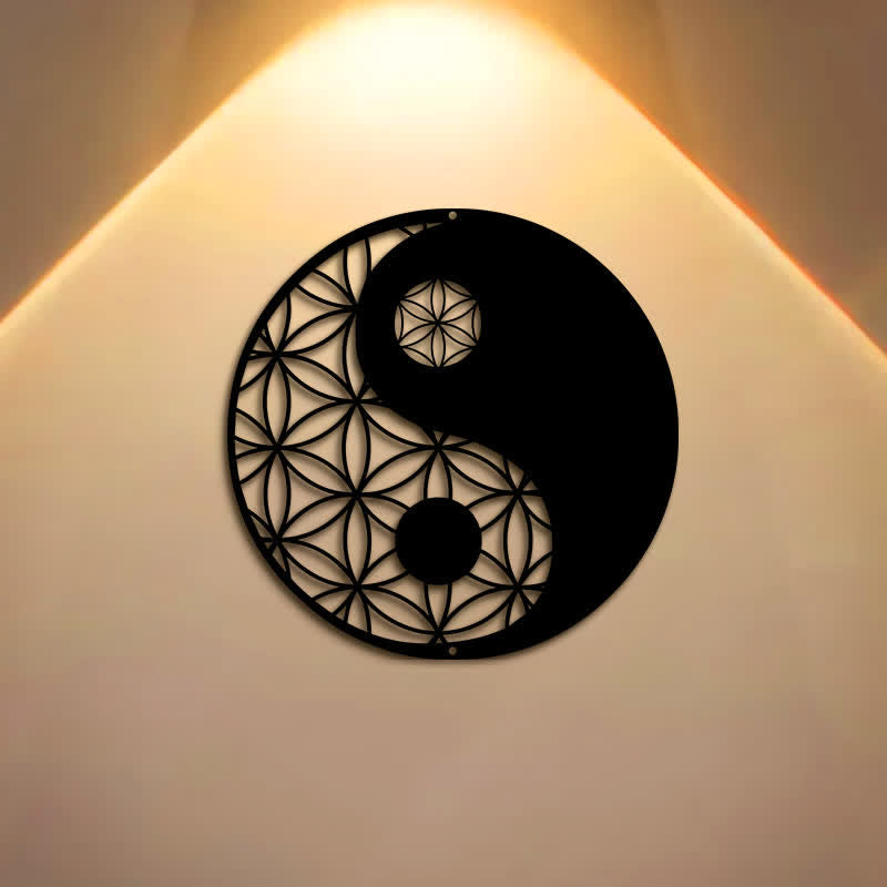 Buddha Stones Minimalistische Yin Yang Balans IJzeren Metalen Wanddecoratie - image 0