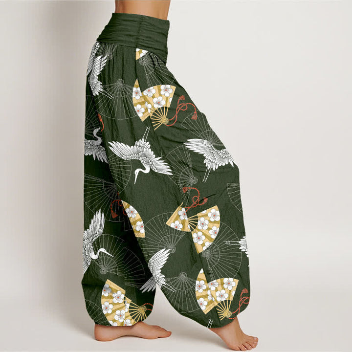 Buddha Stones Dames harembroek met elastische Taille en oosters Waaier . - image 1