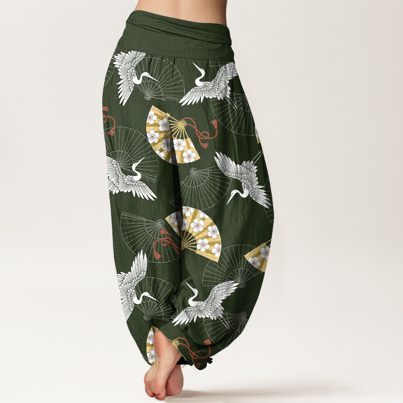 Buddha Stones Dames harembroek met elastische Taille en oosters Waaier . - image 2