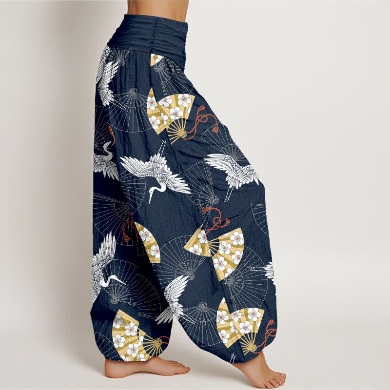 Buddha Stones Dames harembroek met elastische Taille en oosters Waaier . - image 6