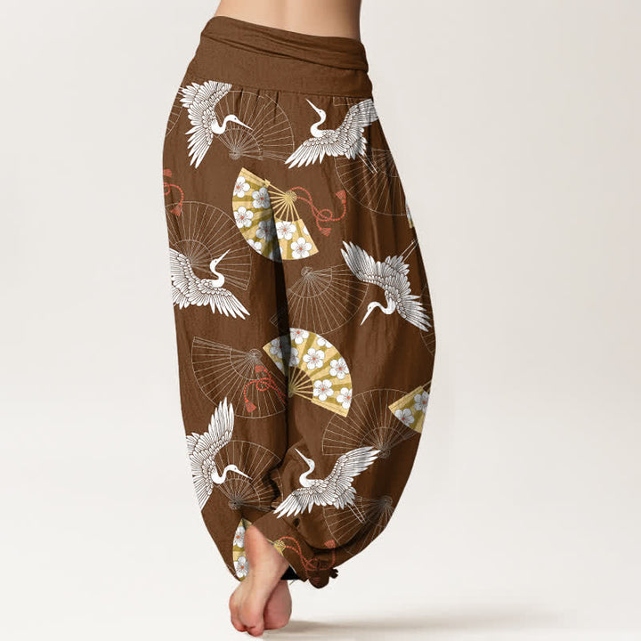 Buddha Stones Dames harembroek met elastische Taille en oosters Waaier . - image 10