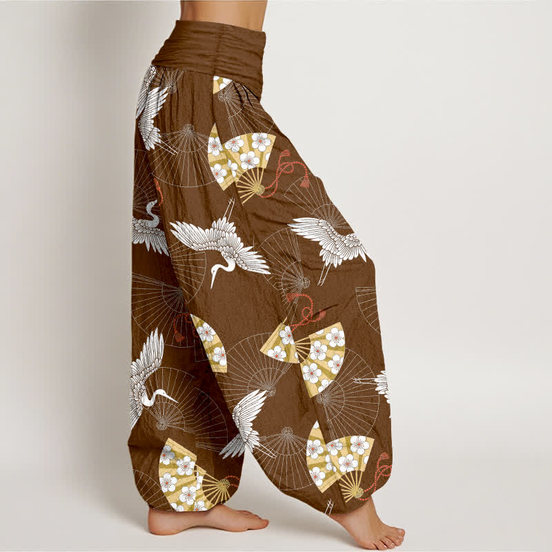 Buddha Stones Dames harembroek met elastische Taille en oosters Waaier . - image 9