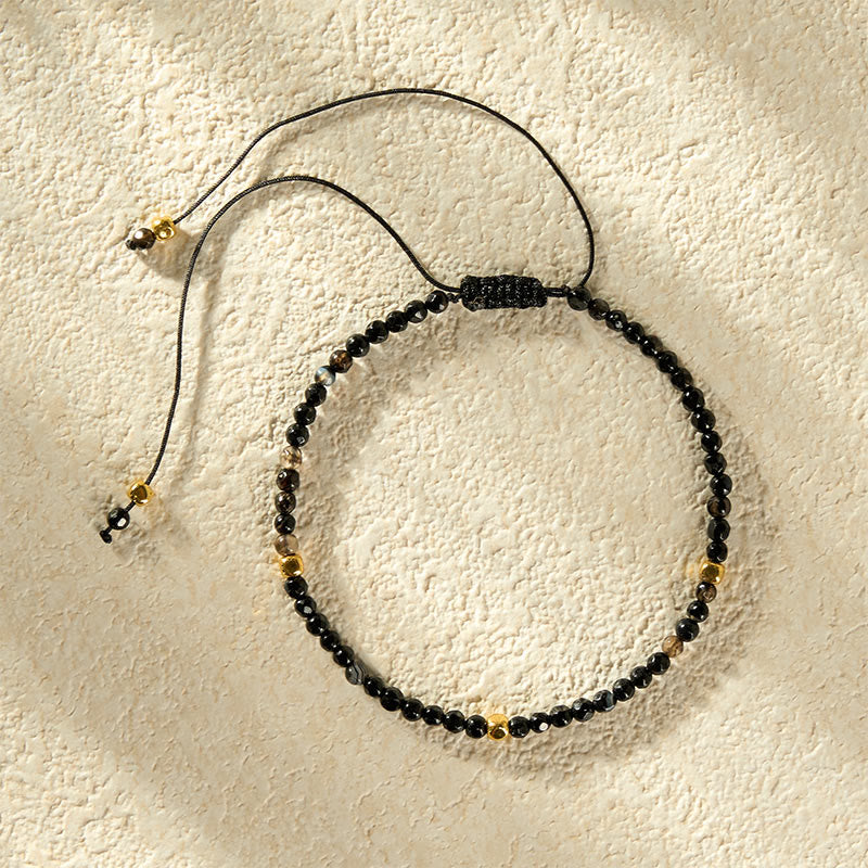 Buddha Stones Donkerbruin gestreepte agaat gevlochten verstelbare Armband - image 4
