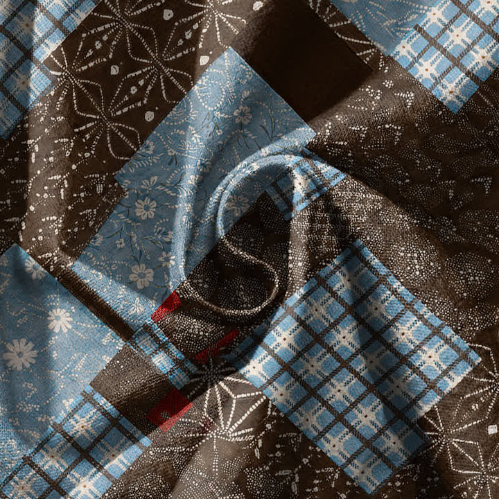 Buddha Stones Harembroek voor heren met Zakken , vintage patchwork- en ruitpatroon van 100% Cotton. - image 5