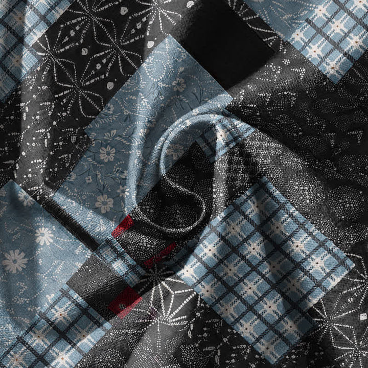 Buddha Stones Harembroek voor heren met Zakken , vintage patchwork- en ruitpatroon van 100% Cotton. - image 11