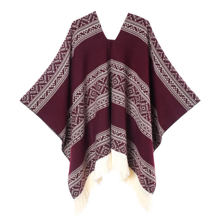 Buddha Stones Herfst/Winter Boho Geometrische Strepen Sjaal met Sjaal (groot) voor Dames - image 16
