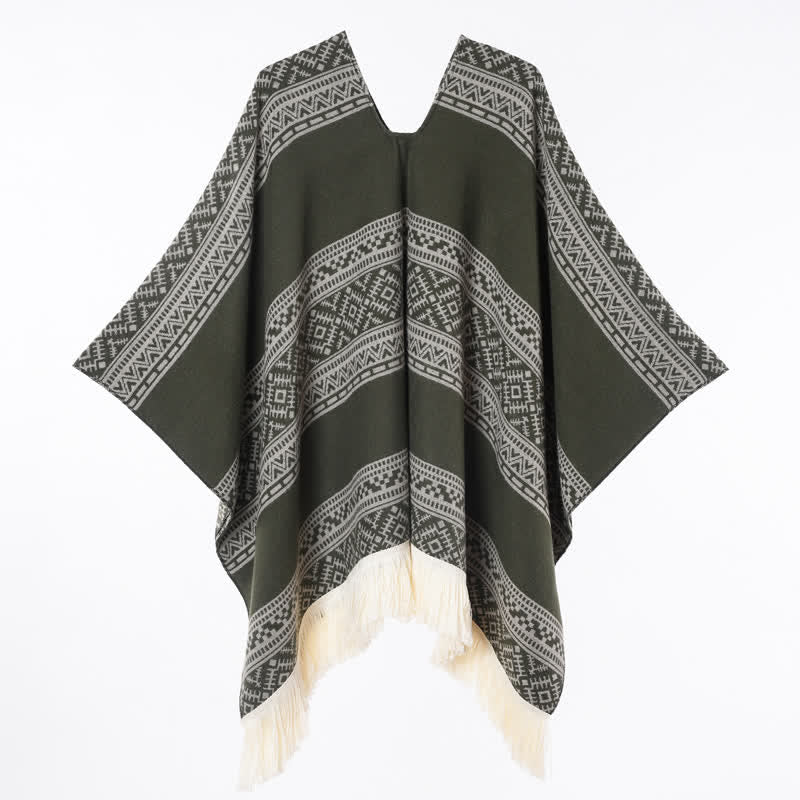 Buddha Stones Herfst/Winter Boho Geometrische Strepen Sjaal met Sjaal (groot) voor Dames - image 8