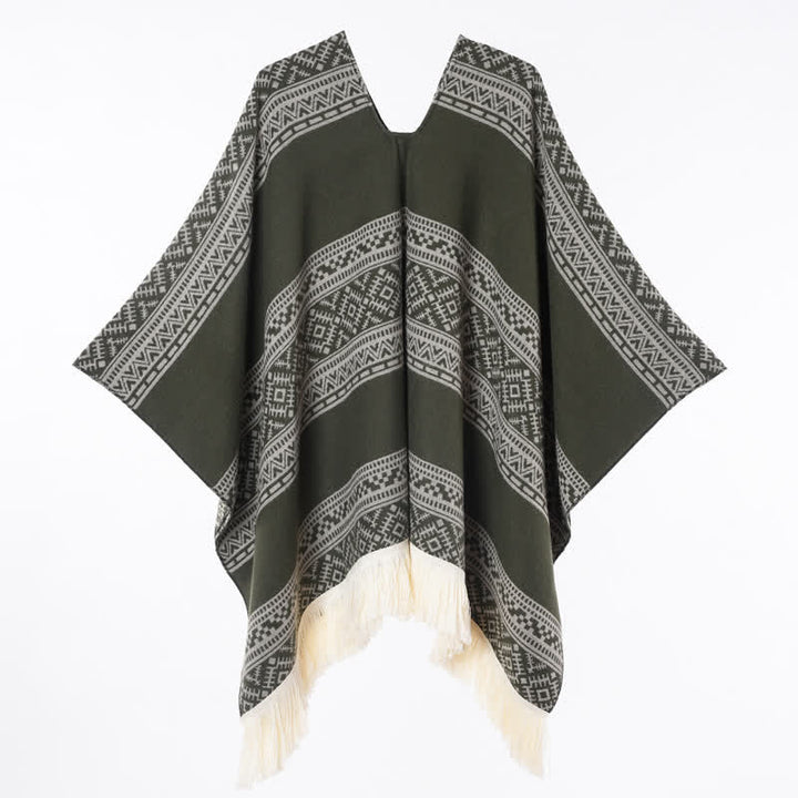 Buddha Stones Herfst/Winter Boho Geometrische Strepen Sjaal met Sjaal (groot) voor Dames - image 8