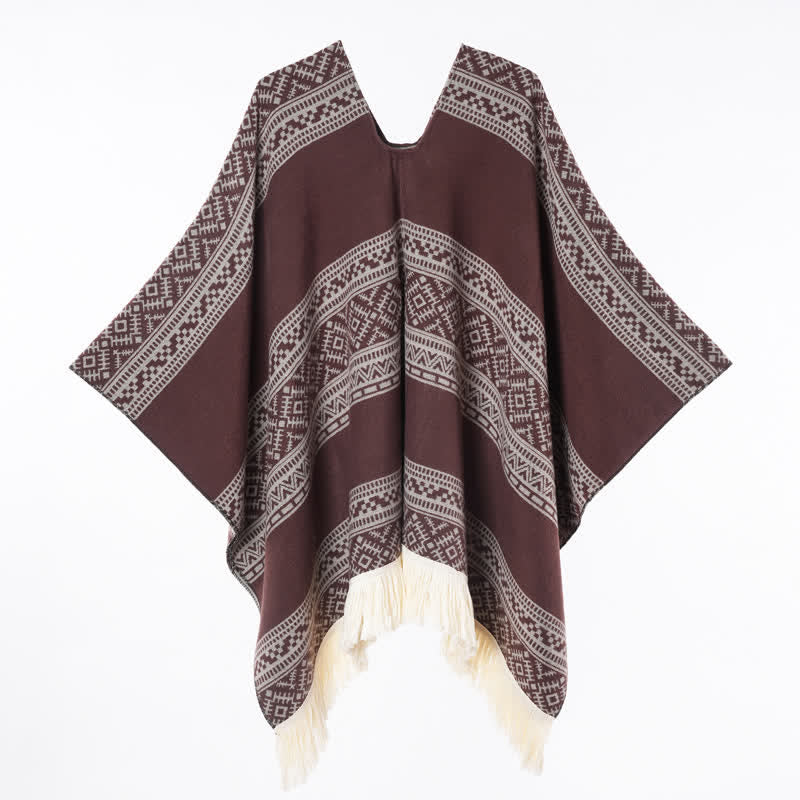 Buddha Stones Herfst/Winter Boho Geometrische Strepen Sjaal met Sjaal (groot) voor Dames - image 25