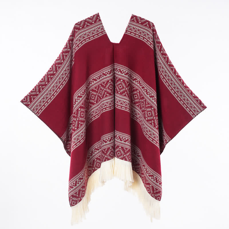 Buddha Stones Herfst/Winter Boho Geometrische Strepen Sjaal met Sjaal (groot) voor Dames - image 20