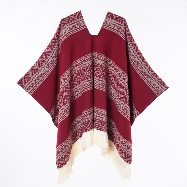 Buddha Stones Herfst/Winter Boho Geometrische Strepen Sjaal met Sjaal (groot) voor Dames - image 20