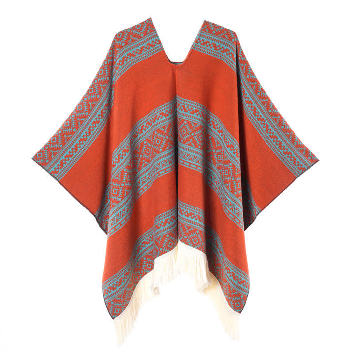 Buddha Stones Herfst/Winter Boho Geometrische Strepen Sjaal met Sjaal (groot) voor Dames - image 12
