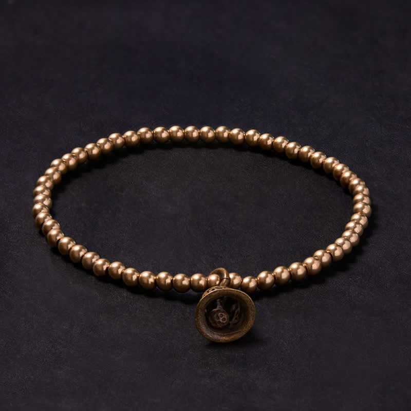 Buddha Stones Koperen kralen, Chinese koperen munten, bel, Armband - image 1
