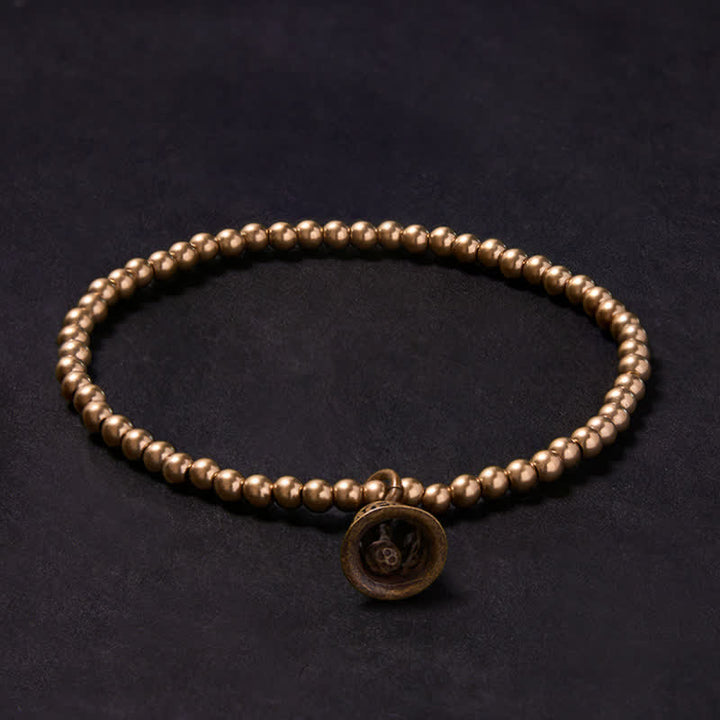 Buddha Stones Koperen kralen, Chinese koperen munten, bel, Armband - image 1