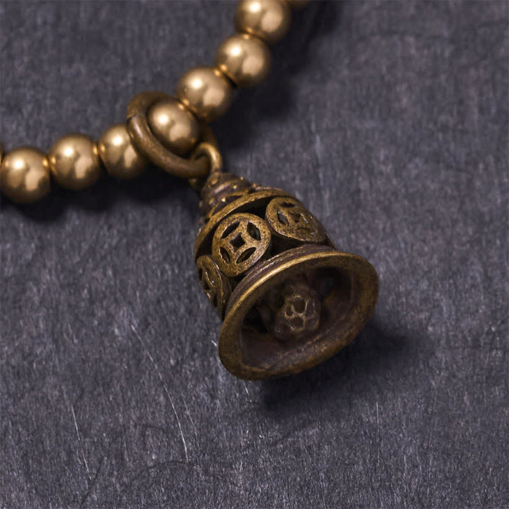 Buddha Stones Koperen kralen, Chinese koperen munten, bel, Armband - image 3
