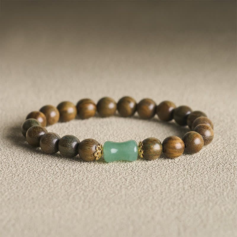 Buddha Stones Ebbenhout Groene Sandelhout Natuurlijke Nerf Unisex Armband - Groene sandelhout (Genezing ♥ Positief) - image 9