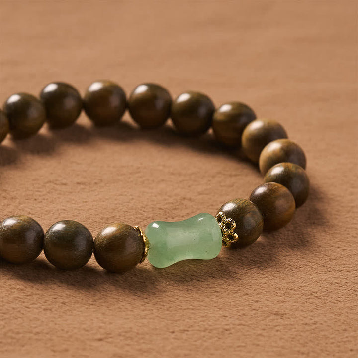 Buddha Stones Ebbenhout Groene Sandelhout Natuurlijke Nerf Unisex Armband - image 13