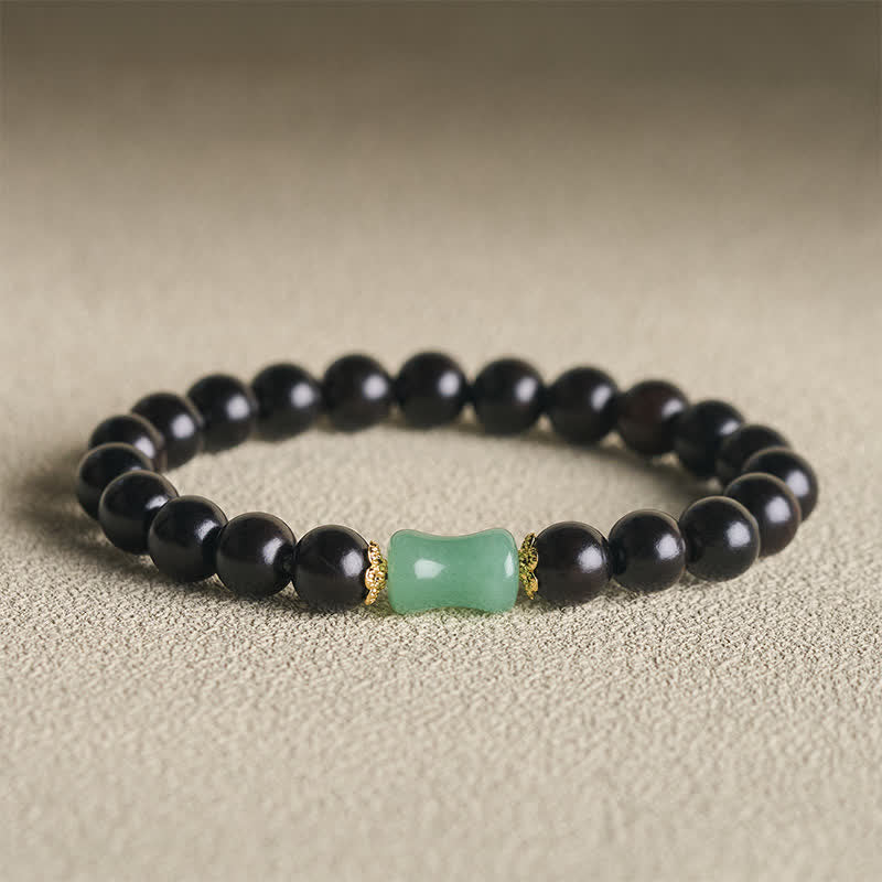 Buddha Stones Ebbenhout Groene Sandelhout Natuurlijke Nerf Unisex Armband - Ebbenhout (Balans ♥ Rust) - image 0