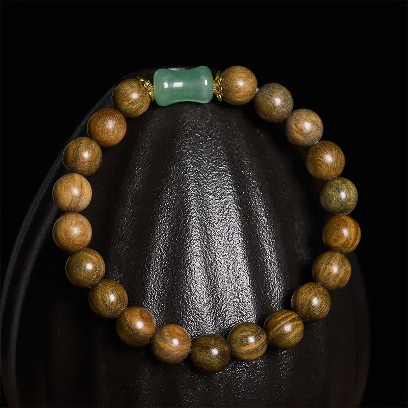Buddha Stones Ebbenhout Groene Sandelhout Natuurlijke Nerf Unisex Armband - image 12