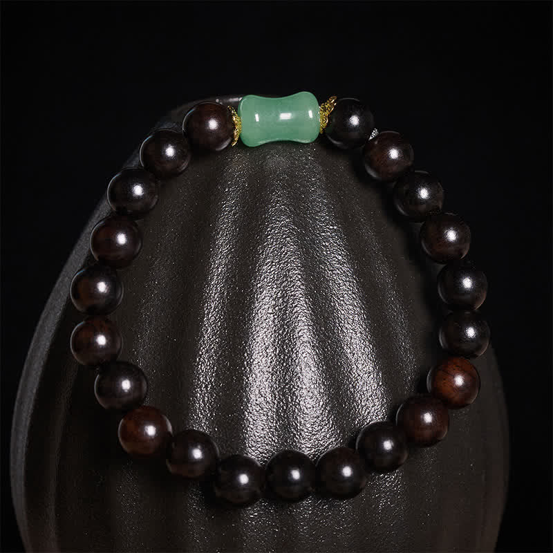 Buddha Stones Ebbenhout Groene Sandelhout Natuurlijke Nerf Unisex Armband - image 3