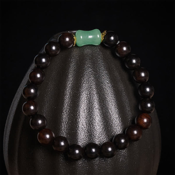 Buddha Stones Ebbenhout Groene Sandelhout Natuurlijke Nerf Unisex Armband - image 3