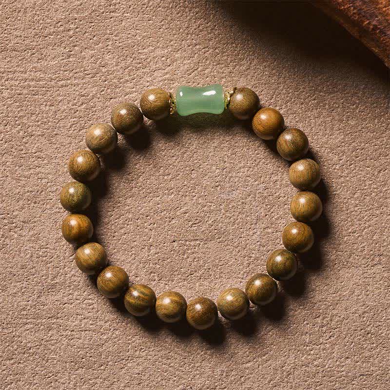 Buddha Stones Ebbenhout Groene Sandelhout Natuurlijke Nerf Unisex Armband - image 11