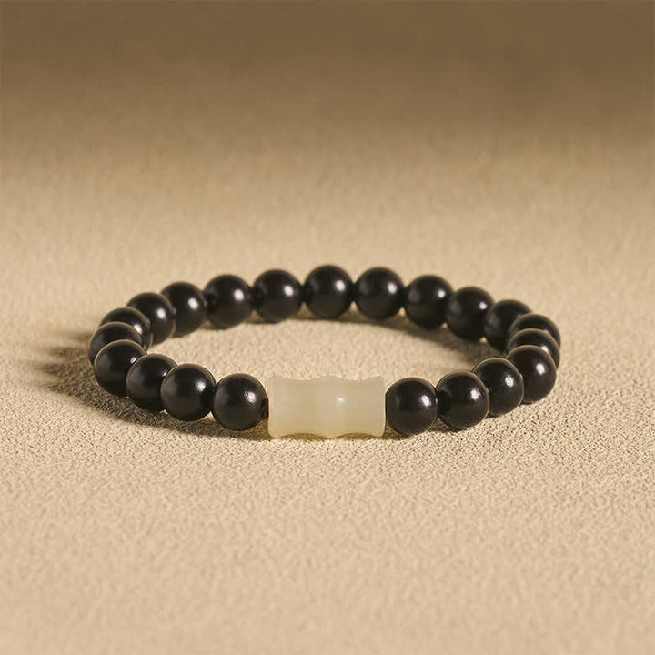 Buddha Stones Vintage rode sandelhout ebbenhout bamboe Armband - 8mm ebbenhout (Balans ♥ Rust) - image 7