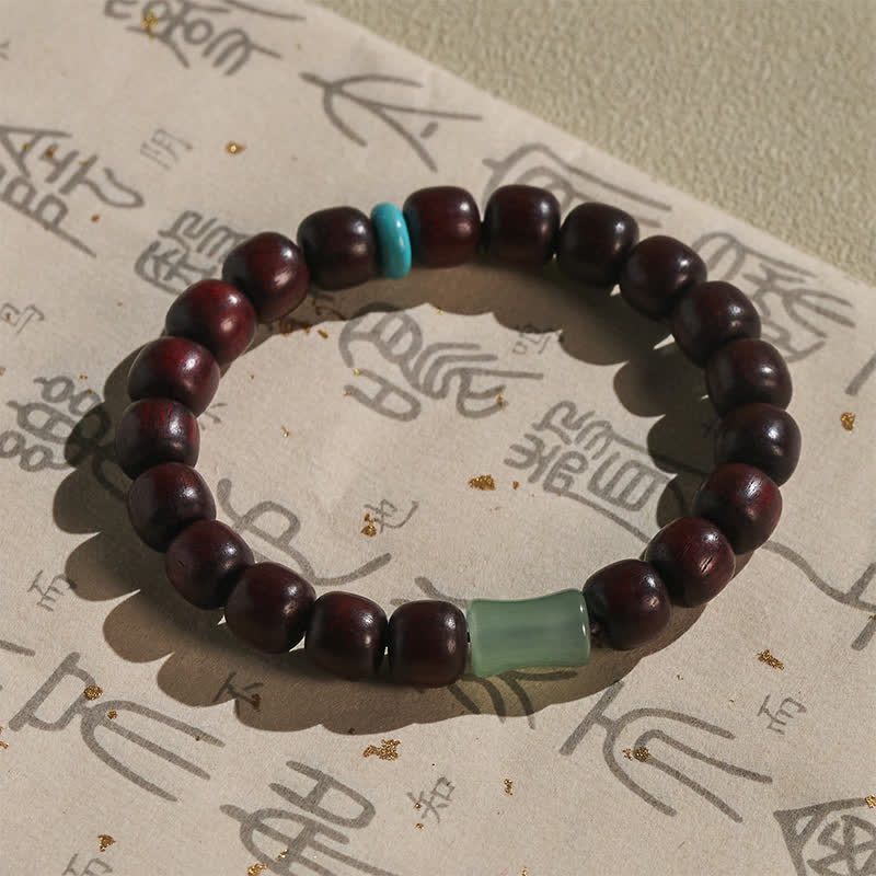 Buddha Stones Vintage rode sandelhout ebbenhout bamboe Armband - image 3