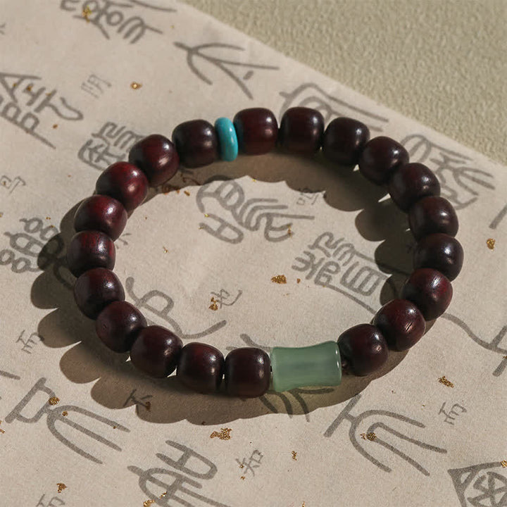 Buddha Stones Vintage rode sandelhout ebbenhout bamboe Armband - image 3