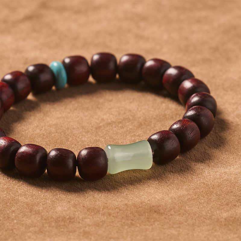 Buddha Stones Vintage rode sandelhout ebbenhout bamboe Armband - image 4