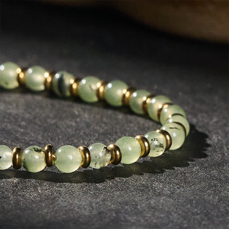 Buddha Stones Groene druivenagaat, afbeelding van jaspis, ronde Armband - image 4