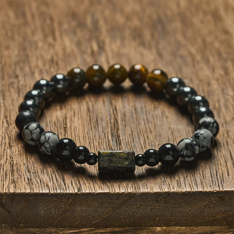 Buddha Stones Armband met focuskralen van tijgeroog en hematiet - image 1