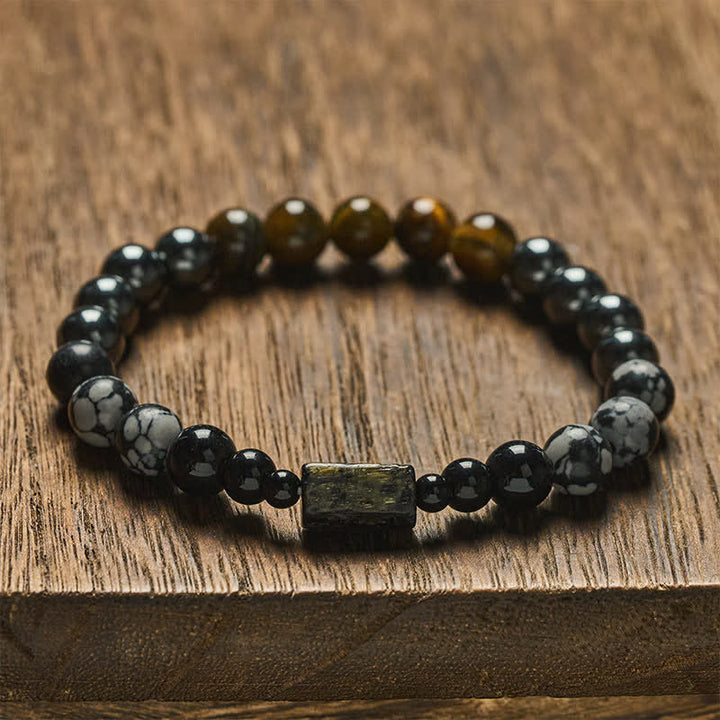 Buddha Stones Armband met focuskralen van tijgeroog en hematiet - image 1