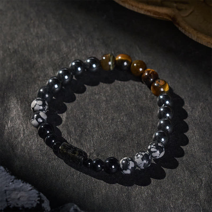 Buddha Stones Armband met focuskralen van tijgeroog en hematiet - image 2