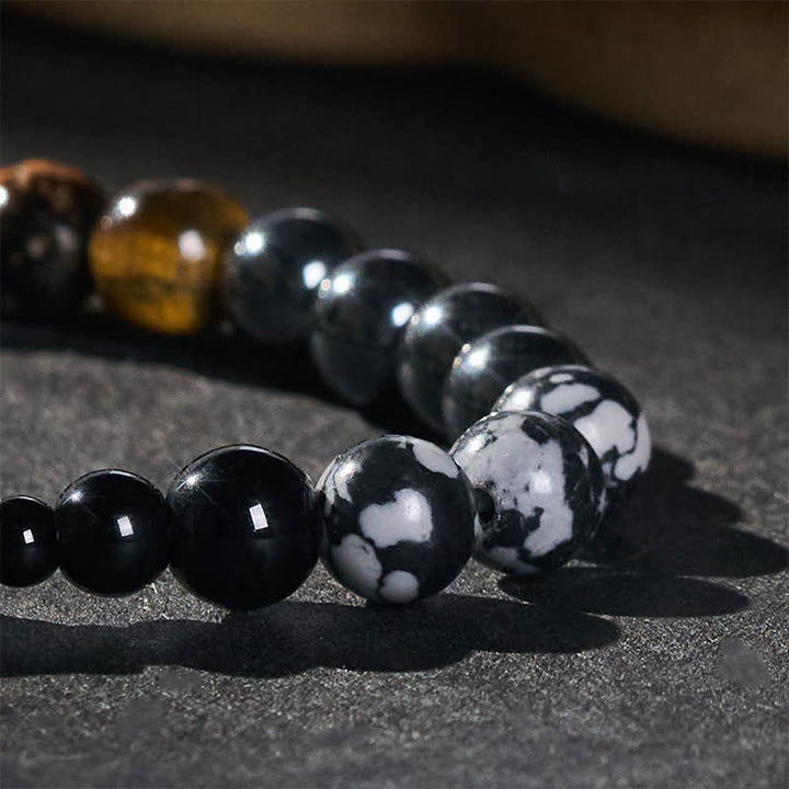 Buddha Stones Armband met focuskralen van tijgeroog en hematiet - image 5