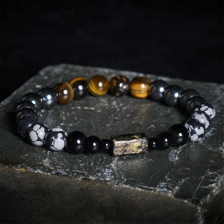 Buddha Stones Armband met focuskralen van tijgeroog en hematiet - Tijgeroog (bescherming ♥ Moed) - image 0