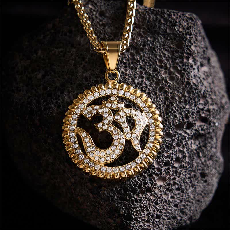 Buddha Stones Titaniumstalen OM-hanger Ketting voor kracht en mindfulness - image 8